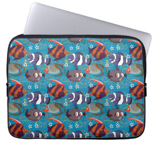 Patroon waterdieren   leven onder water in de ocea laptop sleeve