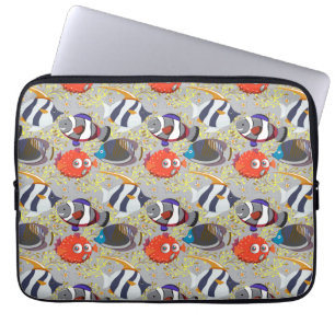 Patroon waterdieren   leven onder water in de ocea laptop sleeve