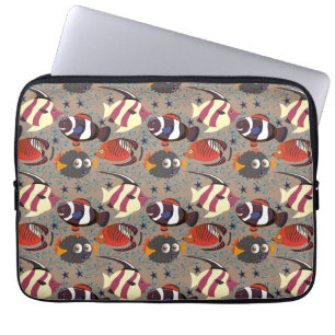 Patroon waterdieren   leven onder water in de ocea laptop sleeve