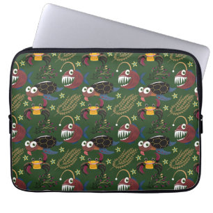 Patroon waterdieren   leven onder water in de ocea laptop sleeve