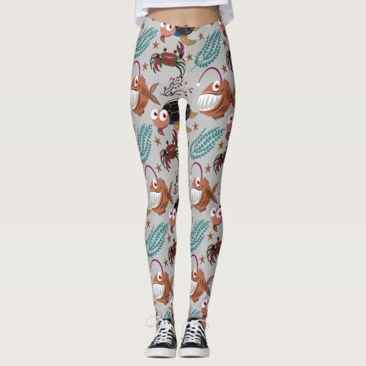 Patroon waterdieren | leven onder water in de ocea leggings (Voorkant)