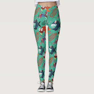 Patroon waterdieren   leven onder water in de ocea leggings