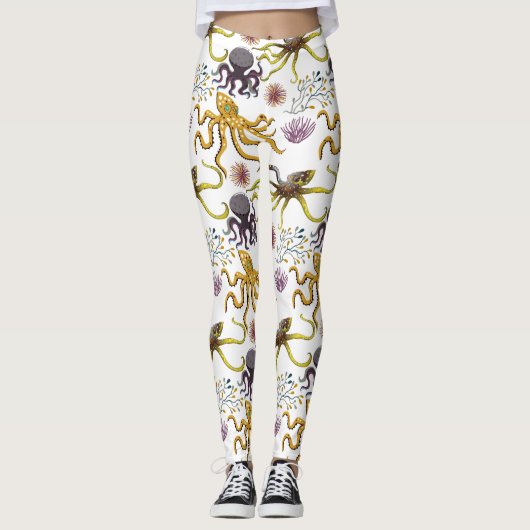 Patroon waterdieren | leven onder water in de ocea leggings (Voorkant)