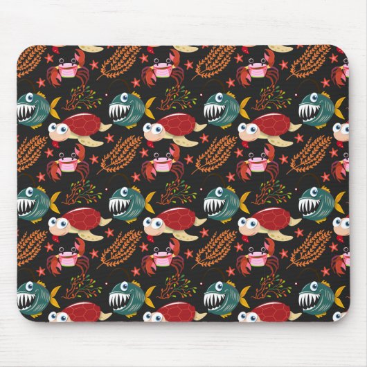 Patroon waterdieren | leven onder water in de ocea muismat (Voorkant)