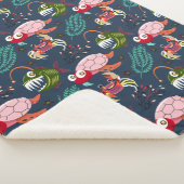 Patroon waterdieren | leven onder water in de ocea sherpa deken (3/4)