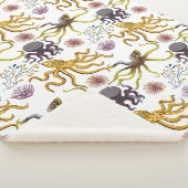 Patroon waterdieren | leven onder water in de ocea sherpa deken (3/4)