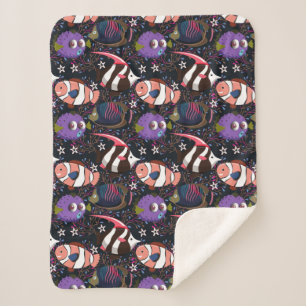 Patroon waterdieren   leven onder water in de ocea sherpa deken