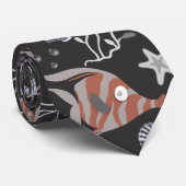 Patroon waterdieren | leven onder water in de ocea stropdas (Opgerold)