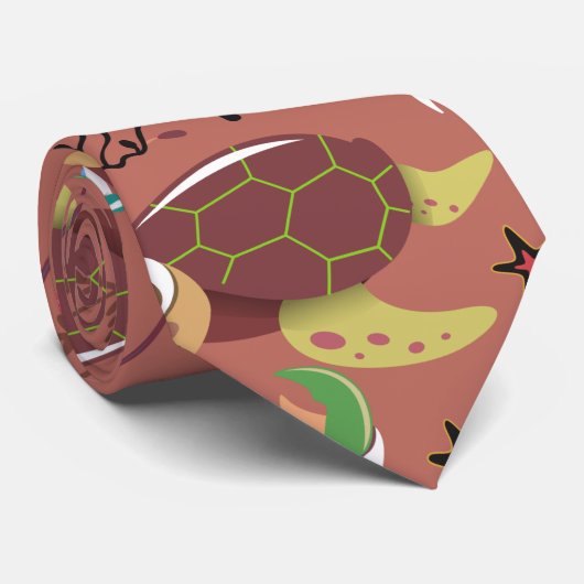 Patroon waterdieren | leven onder water in de ocea stropdas (Opgerold)