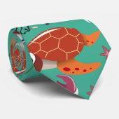 Patroon waterdieren | leven onder water in de ocea stropdas (Opgerold)