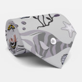 Patroon waterdieren | leven onder water in de ocea stropdas (Opgerold)