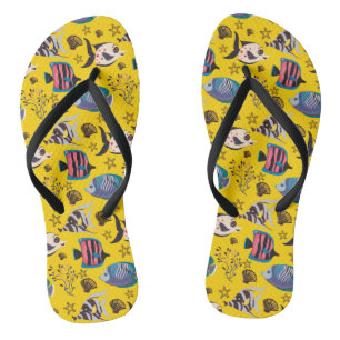 Patroon waterdieren leven onder water in de ocea teenslippers