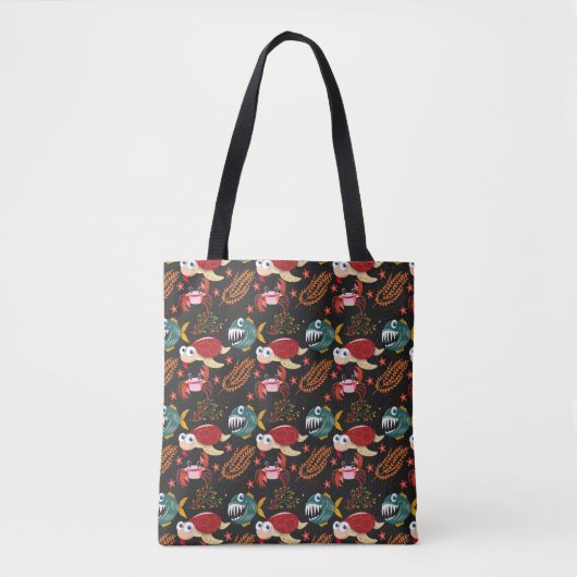 Patroon waterdieren | leven onder water in de ocea tote bag (Voorkant)