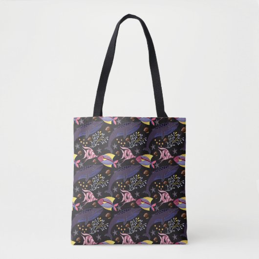 Patroon waterdieren | leven onder water in de ocea tote bag (Voorkant)