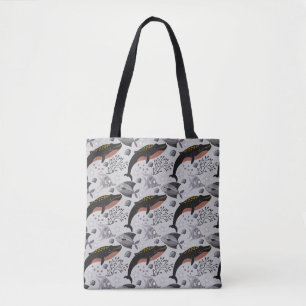 Patroon waterdieren leven onder water in de ocea tote bag