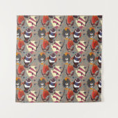 Patroon waterdieren | leven onder water in de ocea wandkleed (Voorkant (horizontaal))