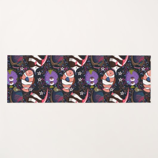 Patroon waterdieren | leven onder water in de ocea yogamat (Voorkant (horizontaal))