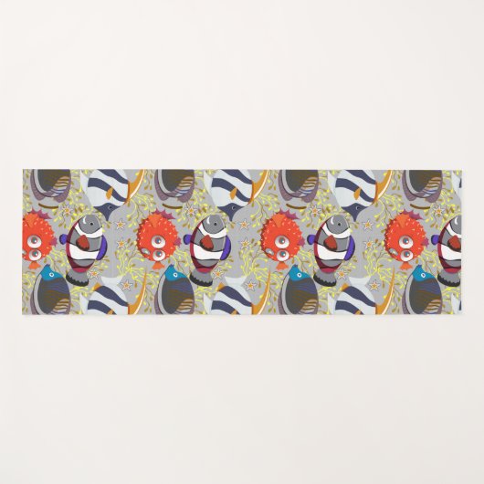 Patroon waterdieren | leven onder water in de ocea yogamat (Voorkant (horizontaal))