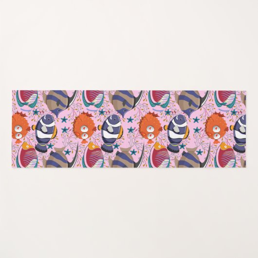 Patroon waterdieren | leven onder water in de ocea yogamat (Voorkant (horizontaal))