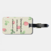 patroon waterverf aardbeien bagagelabel (Achterkant horizontaal)