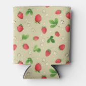 patroon waterverf aardbeien blikjeskoeler (Voorkant)