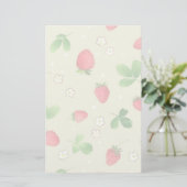patroon waterverf aardbeien briefpapier (Staand voorkant)