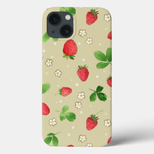 patroon waterverf aardbeien Case-Mate iPhone case (Achterkant)