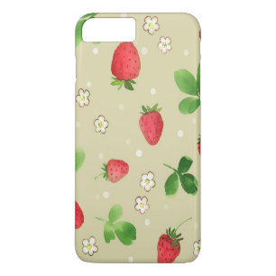 patroon waterverf aardbeien iPhone 8/7 plus hoesje