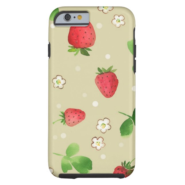 patroon waterverf aardbeien Case-Mate iPhone case (Achterkant)