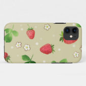 patroon waterverf aardbeien Case-Mate iPhone case (Achterkant (horizontaal))