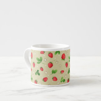 patroon waterverf aardbeien espresso kop