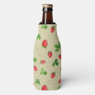 patroon waterverf aardbeien flesjeskoeler
