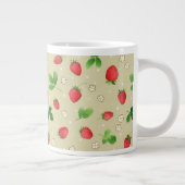 patroon waterverf aardbeien grote koffiekop (Rechts)