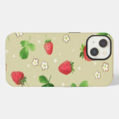 patroon waterverf aardbeien iPhone hoesje (Achterkant horizontaal)