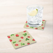 patroon waterverf aardbeien kartonnen onderzetters (Insitu)