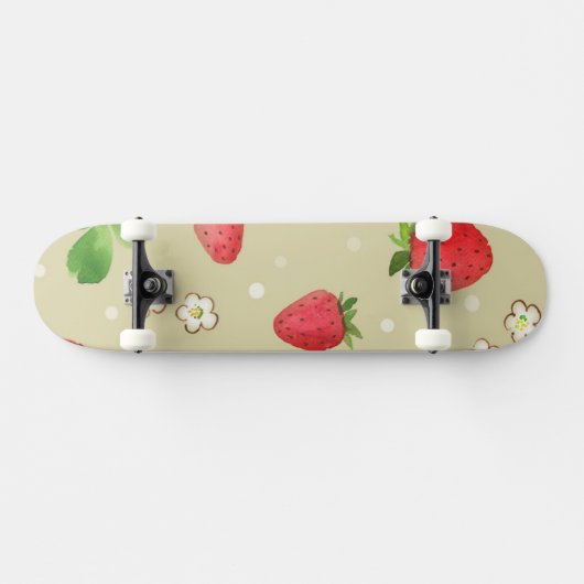 patroon waterverf aardbeien persoonlijk skateboard (Horizontaal)