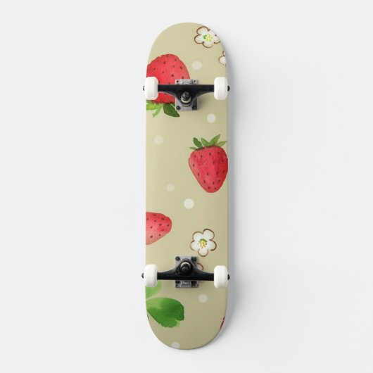 patroon waterverf aardbeien persoonlijk skateboard (Voorkant)