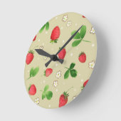 patroon waterverf aardbeien ronde klok (Hoek)