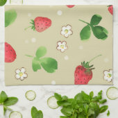 patroon waterverf aardbeien theedoek (Gevouwen)