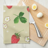 patroon waterverf aardbeien theedoek (Quarter Fold)