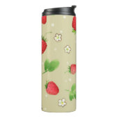 patroon waterverf aardbeien thermosbeker (Gedraaid links)