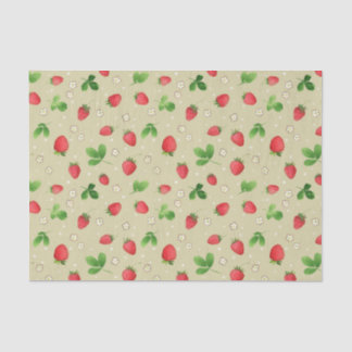 patroon waterverf aardbeien tissuepapier