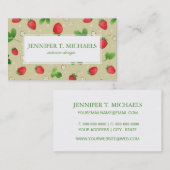 patroon waterverf aardbeien visitekaartje (Voorkant / Achterkant)