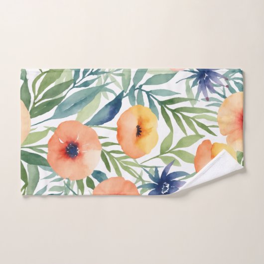 Patroon waterverf bloemen bad handdoek (Handdoek)