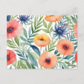Patroon waterverf bloemen briefkaart (Achterkant)