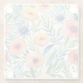 Patroon waterverf bloemen glazen onderzetter (Achterkant)