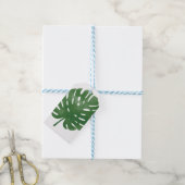 patroon waterverf palmbladeren cadeaulabel (Met Touw)