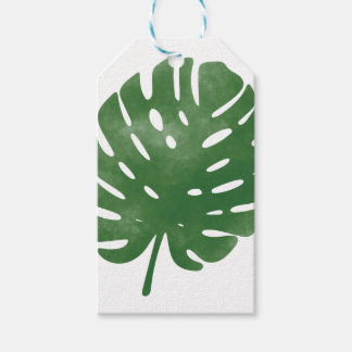 patroon waterverf palmbladeren cadeaulabel