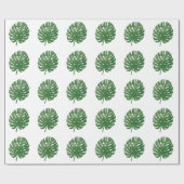 patroon waterverf palmbladeren cadeaupapier (Vlak)