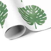 patroon waterverf palmbladeren cadeaupapier (Rol Hoek)